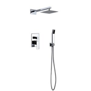 Aqua Piazza Shower Set with 8″ Square Rain Shower and Handheld